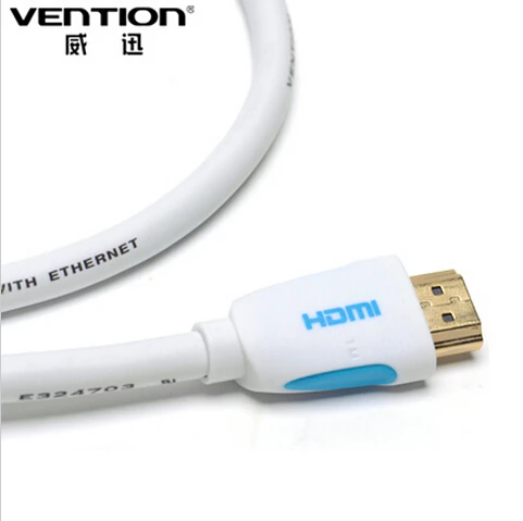 Высокоскоростной кабель HDMI Vention белый цвет 1 м/3 фута 4 В 1080P с 3D Ethernet для ПК/Blu-Ray DVD/TV |