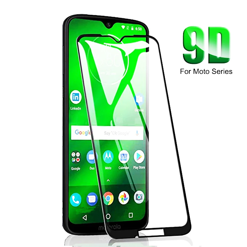 Защитное стекло 9D для Motorola Moto G7 мощное закаленное G6 Play E5 Plus чехол с полным