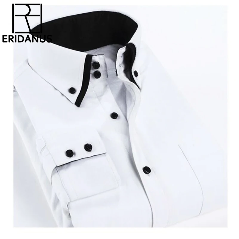 

2017 New Winter Men's Warm Shirt High Quality Thicken Cotton Slim Fit Long-sleeved Mens dress shirts Plus Size 4XL M620
