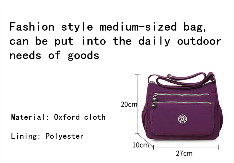Multi-functional Women's Shoulder Bag Casual Crossbody Bag Nylon Waterproof Women Bolsa Messenger Bag Female Travel coin purse