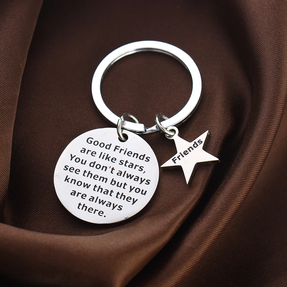12PCs Wholesale Steel Best Friends Keychain Star Charm Gifts For Friendship Key Chains Keyring Women Men Bulk Price - купить по