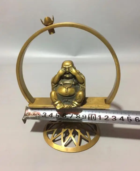 

Collect exquisite brass handicraft Maitreya Buddha Backflow Incense burner