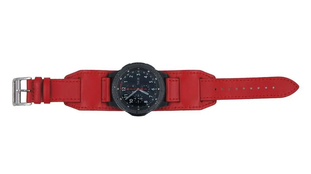 22 мм ремешок для часов из натуральной кожи браслет+ инструмент для samsung gear S3 Frontier/S3 Classic - Цвет ремешка: red