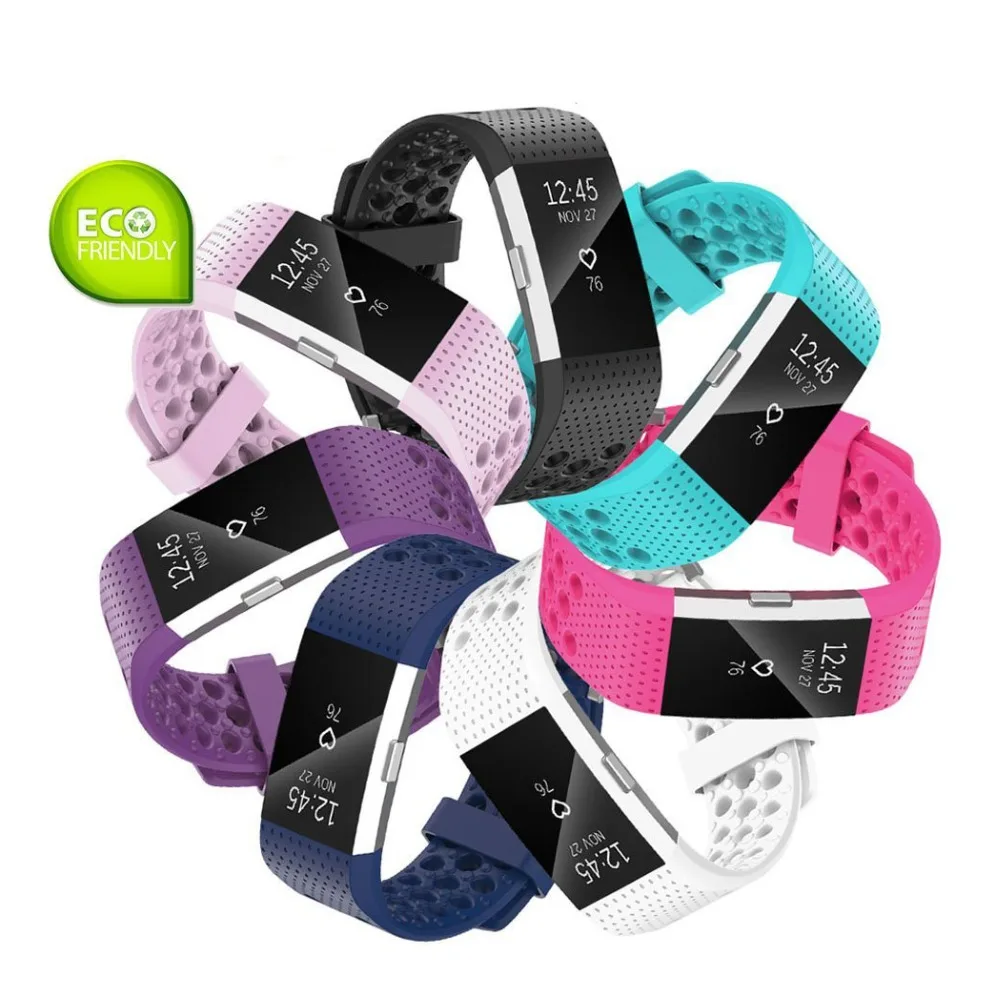 C2TQ) ремешок для часов FitBit Charge 2 полосы мягкий спортивный браслет дышащий браслет для Large Charge 2 большой маленький