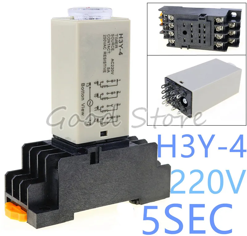 1 комплект H3Y 4 0 5 сек 220 В реле времени регулятор задержки питания ST6P 4|Реле| |