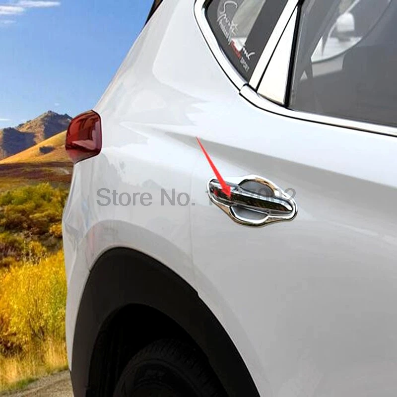 Подходит для Hyundai Tucson 2016 2017 левосторонний привод хром 8 шт. дверные боковые ручки