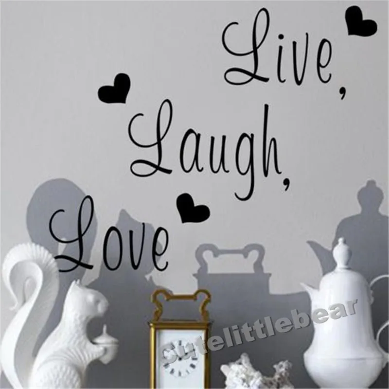 Живое смех любовь Цитата наклейки на стену домашний декор художественная