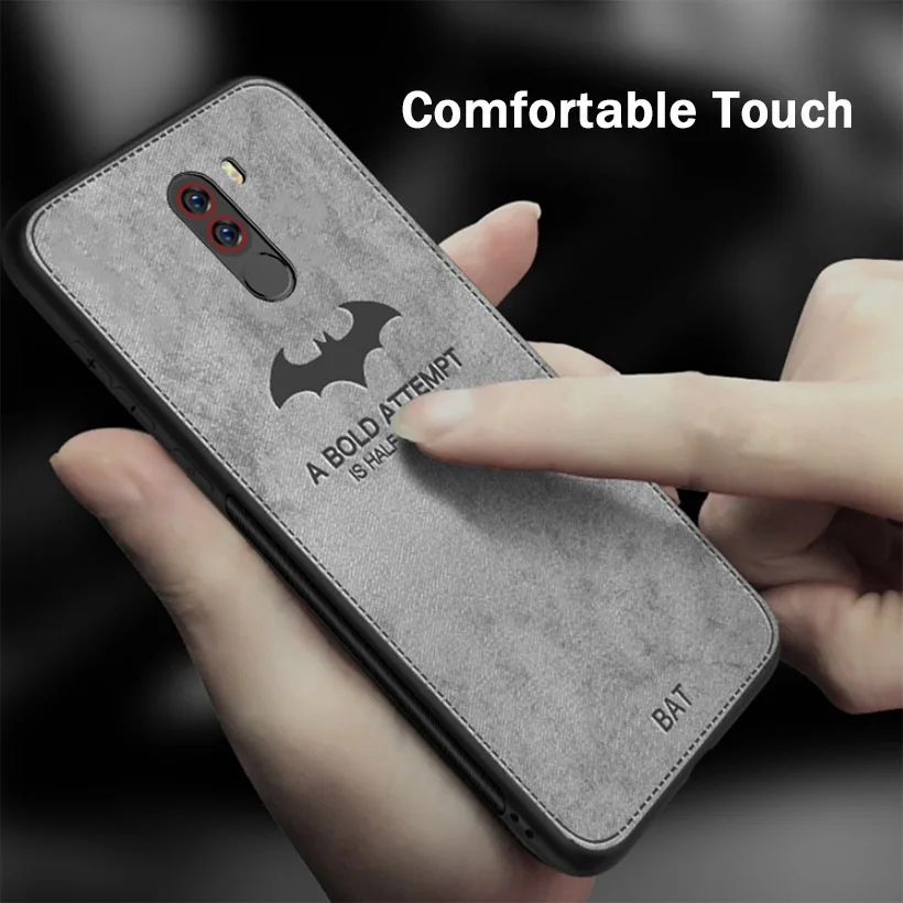 MAKAVO Case For Xiaomi Pocophone F1 Retro Fabric Cloth Texture Soft Cover Redmi 5 Plus Mi 6 8 Max 3 |