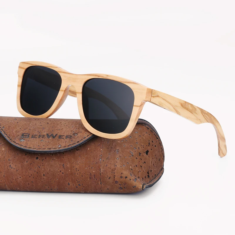 BerWer 2020 wood Sunglasses Wooden Polarized Men Sun Glasses UV400 Protection Eyewear in Cork Box | Аксессуары для одежды
