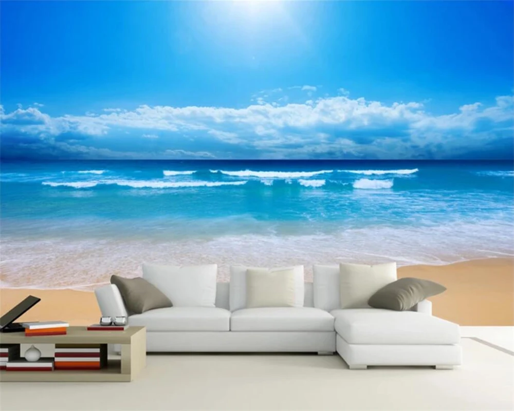 beibehang Custom wallpaper 3d photo murals for living room bedroom ocean sky mural background wall paper papel de parede | Обустройство