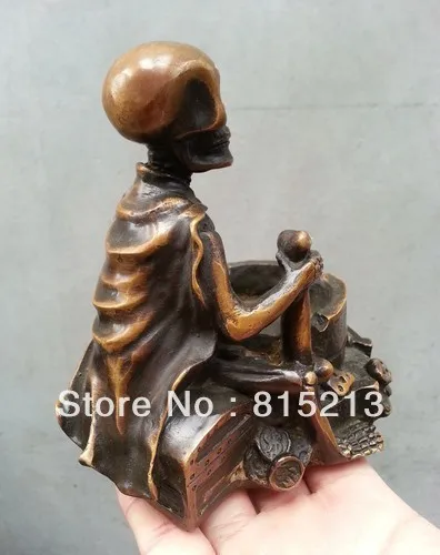 Классическая 100% Статуэтка из чистой бронзы bi0021|sculpture skull|sculpture statuesculpture bronze |