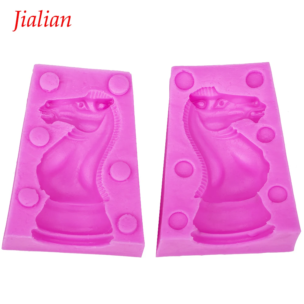 

Jialian 3D chess Knight fondant silicone cooking tools cake decoration molds candy Sugar Craft Soap FT-0796