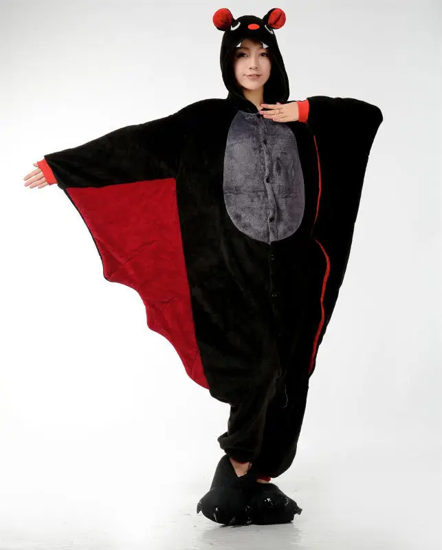 Пижама комбинезоны для мужчин и женщин с мультяшным принтом летучая мышь