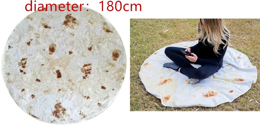 6code diameter 180cm Microfine одеяло для бурритов, летнее покрывало для кровати, флисовое теплое одеяло для дивана, мягкое одеяло для путешествий, фланелевый забавный плюшевый ковер - Цвет: 6code diameter 180cm