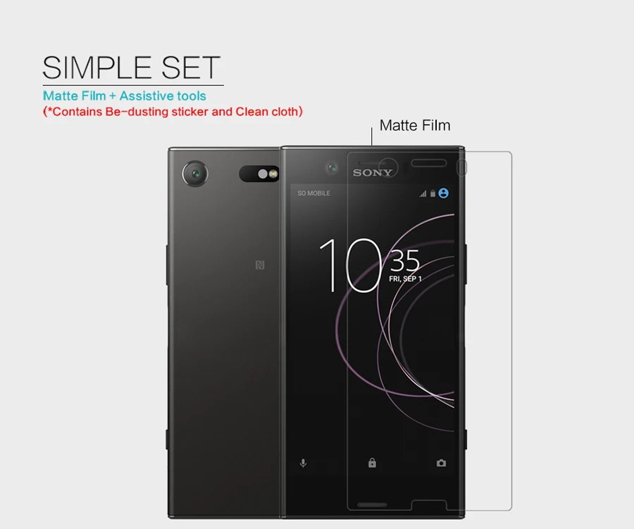 2 шт. для Sony Xperia XZ1 Compact NILLKIN суперпрозрачная защитная пленка против отпечатков