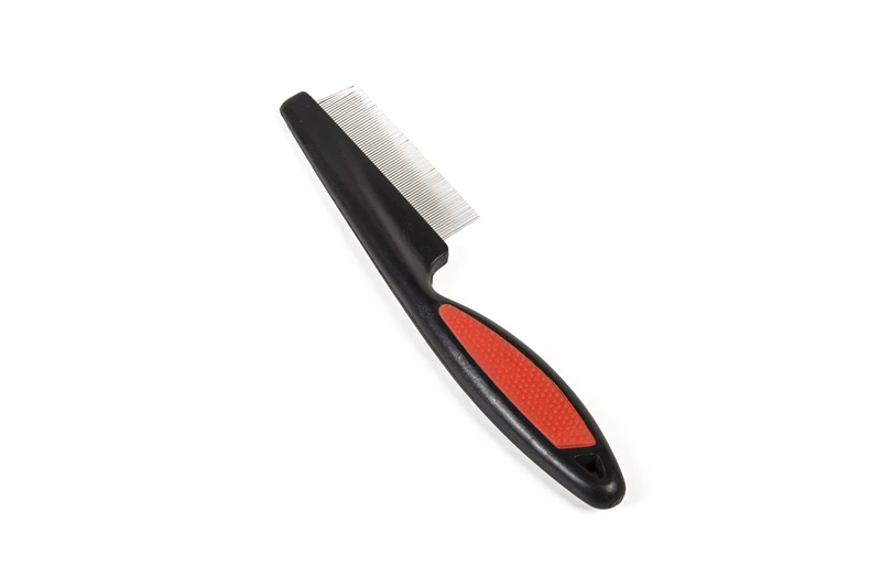 Flea comb XINAN высокое качество триммер Расческа Щетка Металлическая резиновая собака кошка игла расческа для волос Модифицированная расческа от блох 9409CB - Цвет: Flea comb
