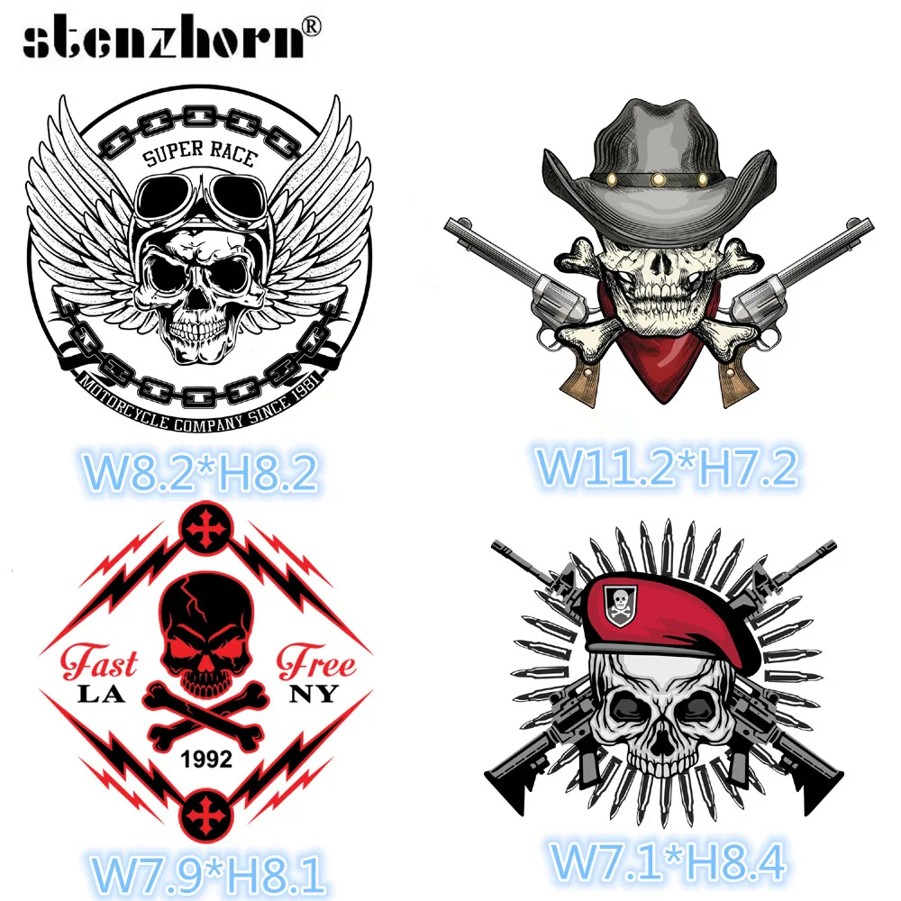 Нашивка с черепом значок со скелетом патчи для утюга нашивки одежды термоперенос