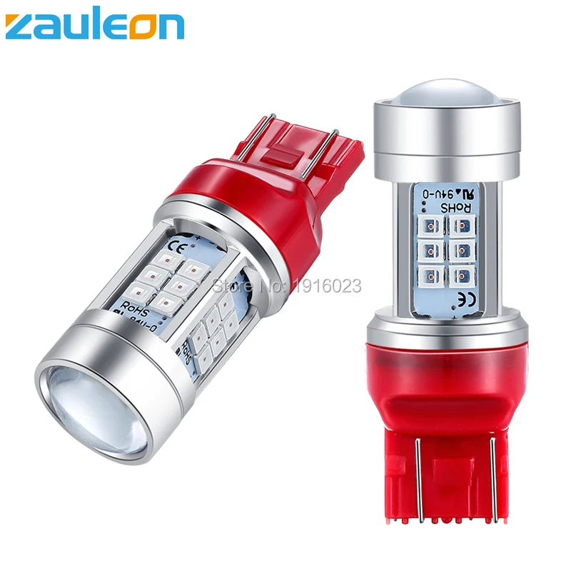 Светодиодная автомобильная лампа Zauleon T20 2 шт. 7443 W21/5 Вт 7440 W21W красная стоп задний