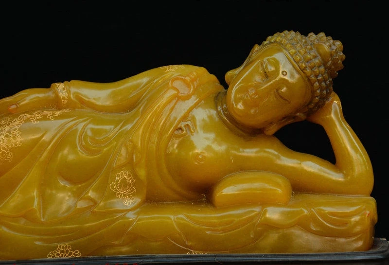 12 &quotСтарый Тибет буддизм шушань камень спящий Будда Шакьямуни Амитабха статуя |