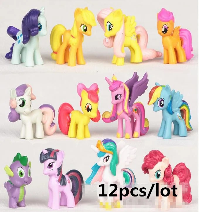 12 шт./компл. 3-5 см my cute pvc lovely little ponis horse Игрушка фигурки Куклы для девочки подарок