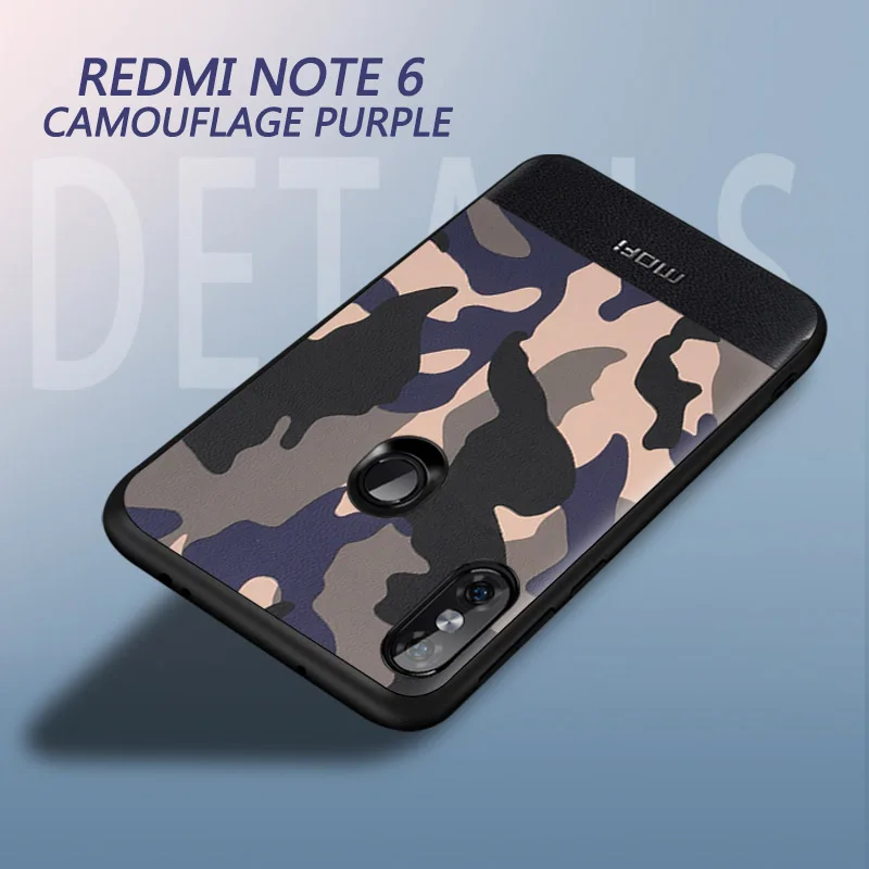 Для xiaomi redmi note 6 pro Чехол камуфляжной расцветки стильный Комбинированный Кожаный чехол note6 pro fundas capas Mofi redmi note 6 Чехол - Цвет: Camouflage pink