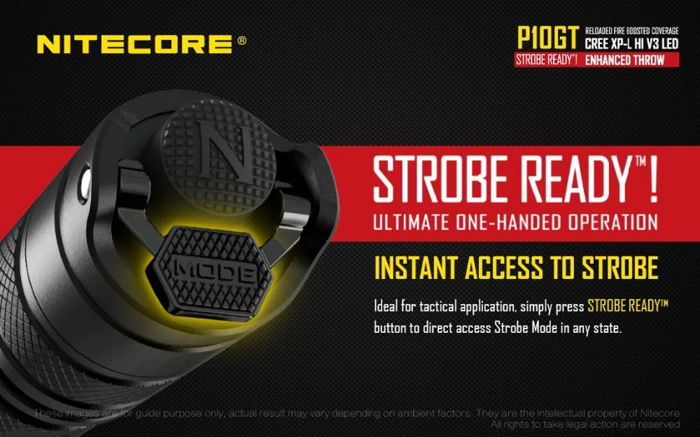 NITECORE P10GT CREE XP-L HI V3 светодиодный 900 люмен светодиодный фонарик с NL1835 3500 мА/ч, Батарея