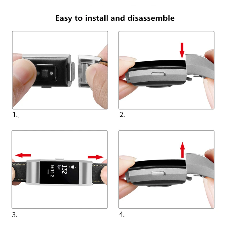 Сменные повязки двухцветные натуральная кожа для Fitbit Charge 2 браслеты