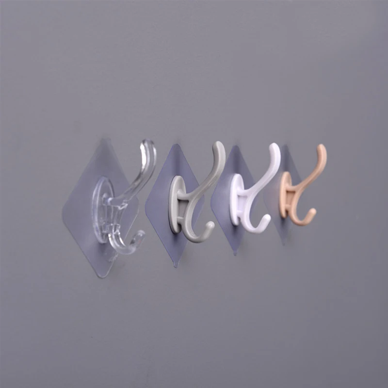 Прозрачные крепкие самоклеящиеся вешалки для дверей и сумок 5 шт. | Дом сад