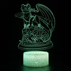 Лампа без зубочисток Dragon, 3d настольная лампа, ночник, светодиодный светильник Fury, Ночной светильник, Как приручить дракона 2
