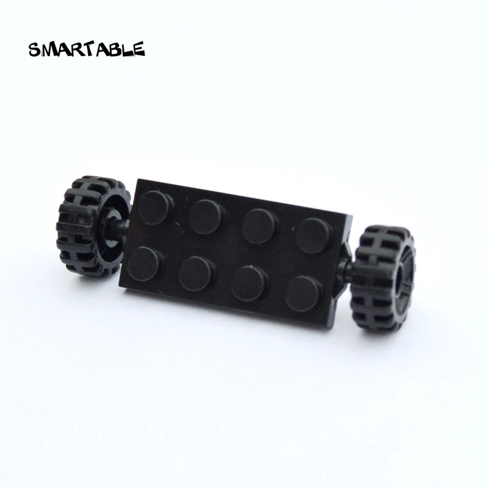 Специальный конструктор Smartable Plate 2x4 с держателем колеса детали MOC игрушка сделай