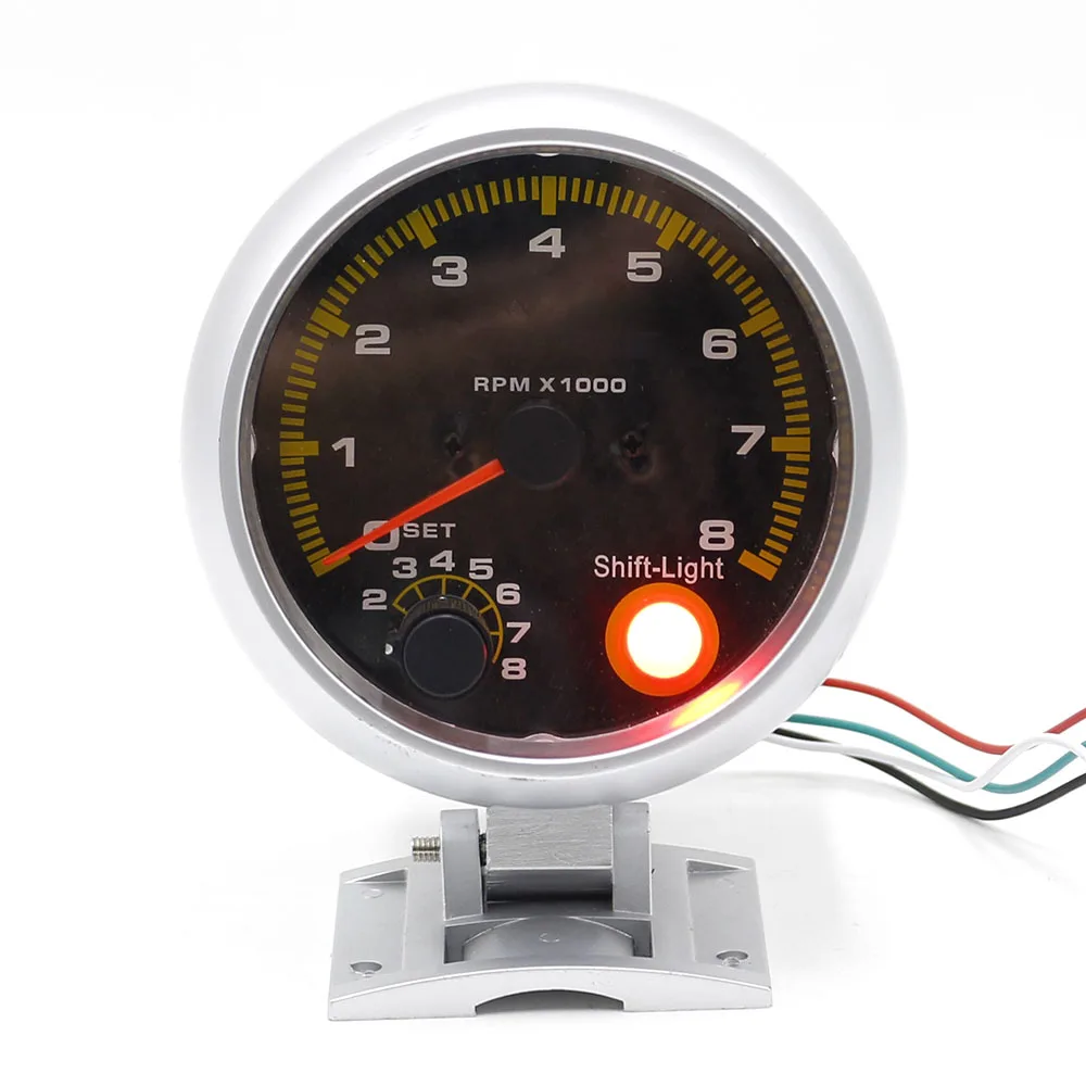 Бесплатная доставка 3.75 &quot В виде ракушки Тахометр RPM желтый Подсветка ВОДИТЬ