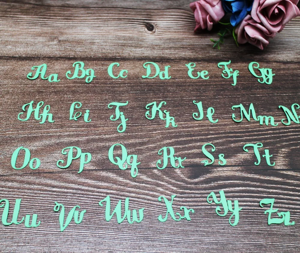26 Capital & lowercase металлические Вырубные штампы буквы нож для скрапбукинга фото