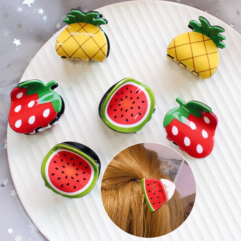 

Распродажа, пластиковые милые заколки для волос в форме фруктов, милые заколки для волос в виде арбуза, женские модные аксессуары для волос ...