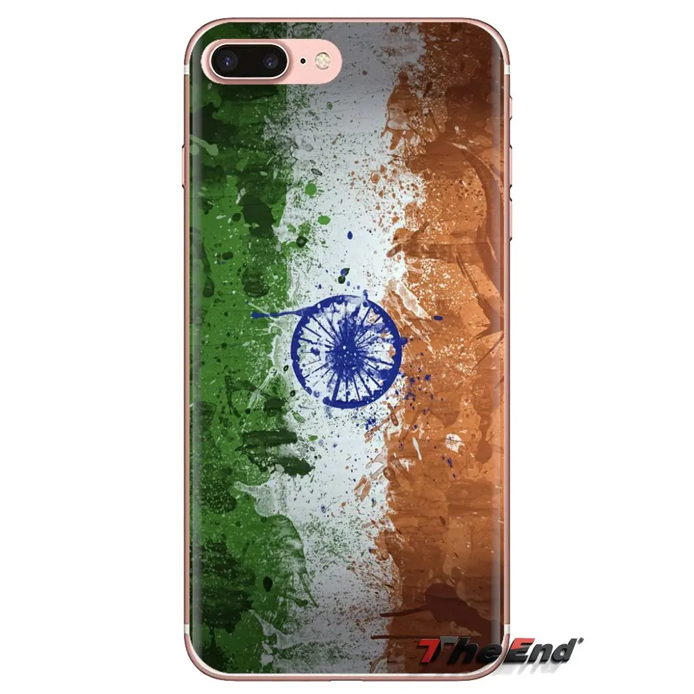 For iPod Touch Apple iPhone 4 4S 5 5S SE 5C 6 6S 7 8 X XR XS Plus MAX India Banner Indian National Flag TPU Transparent Bag Case |