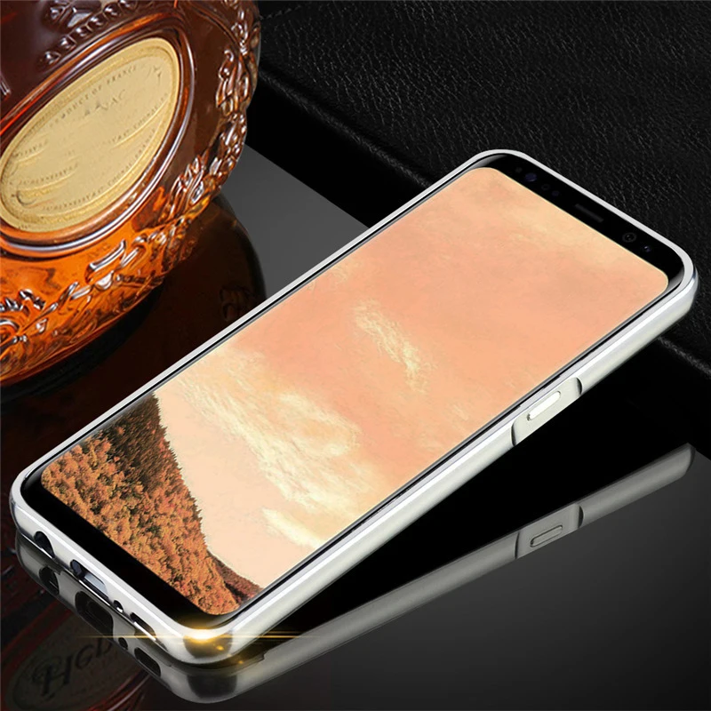 Зеркальный металлический чехол для Samsung Galaxy S8 S9 Plus алюминиевая задняя крышка Note 10