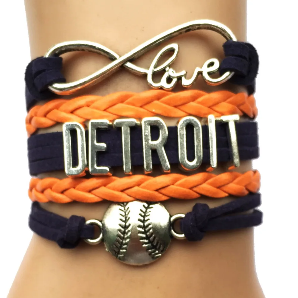 Дропшиппинг Бесконечность любовь Детройт бейсбол браслет-название города