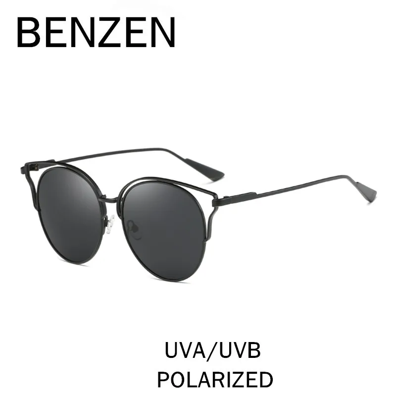 BENZEN, Ретро стиль, кошачий глаз, солнцезащитные очки для женщин, поляризационные, для женщин, солнцезащитные очки, УФ, для девушек, очки для вождения, тент, чехол 6393