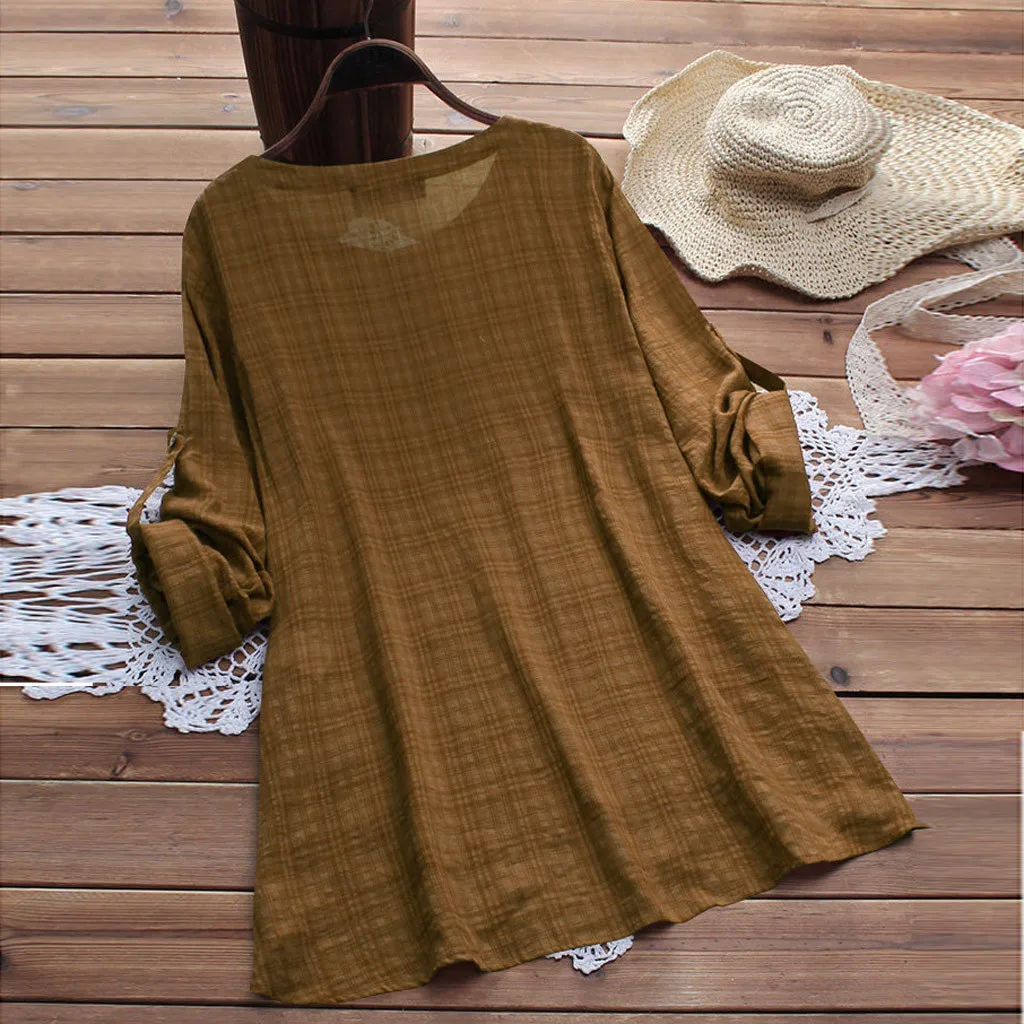 Женские блузки Camisa Feminina, повседневные хлопковые топы с пуговицами размера плюс, футболка, сетчатая Свободная блузка Chemise Femme