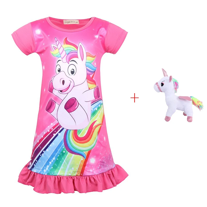 2019 Kids Baby Girls Unicorn Sleepwear Dress Rainbow Doll Pajamas Girl Birthday Party Up Fancy Halloween Unicornio Costume | Детская