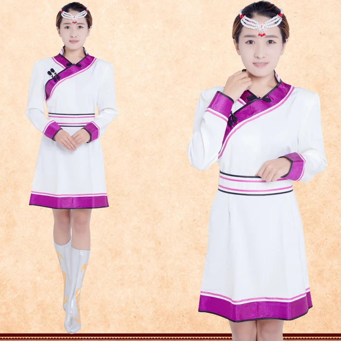 

New Arrival lady Mongolia robe short dress Mongolia women's clothing Mongolia Hotel Restaurant Work Uniform