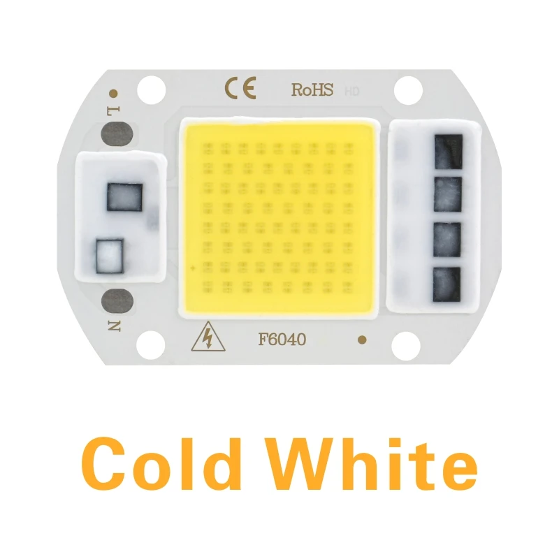 Cold White Attuso светодиодный чип COB 10 Вт 20 Вт 30 Вт 50 Вт 220 В 110 В вход Смарт IC драйвер подходит для DIY светодиодный прожектор - Испускаемый цвет: Cold White