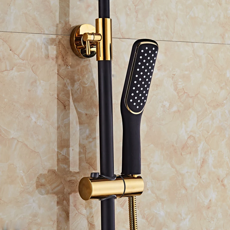 Роскошный Черный душевой набор для ванной комнаты с биде черный бронзовый