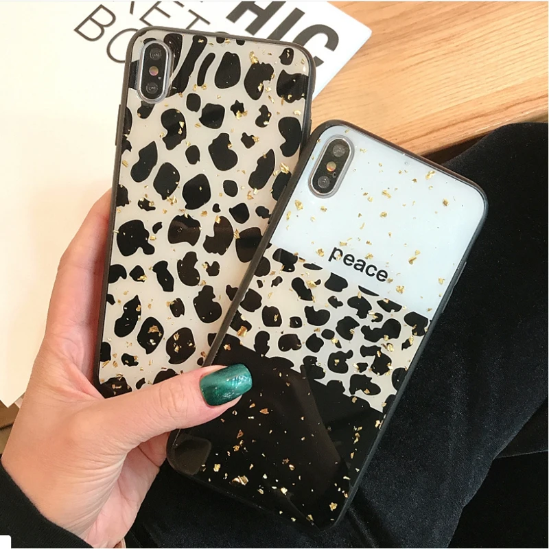 Luxury Bling Glitter Case for iPhone 7 accessories For 8 Plus 6 6S X XS Max XR Back Cover Leopard Soft Phone Cases |