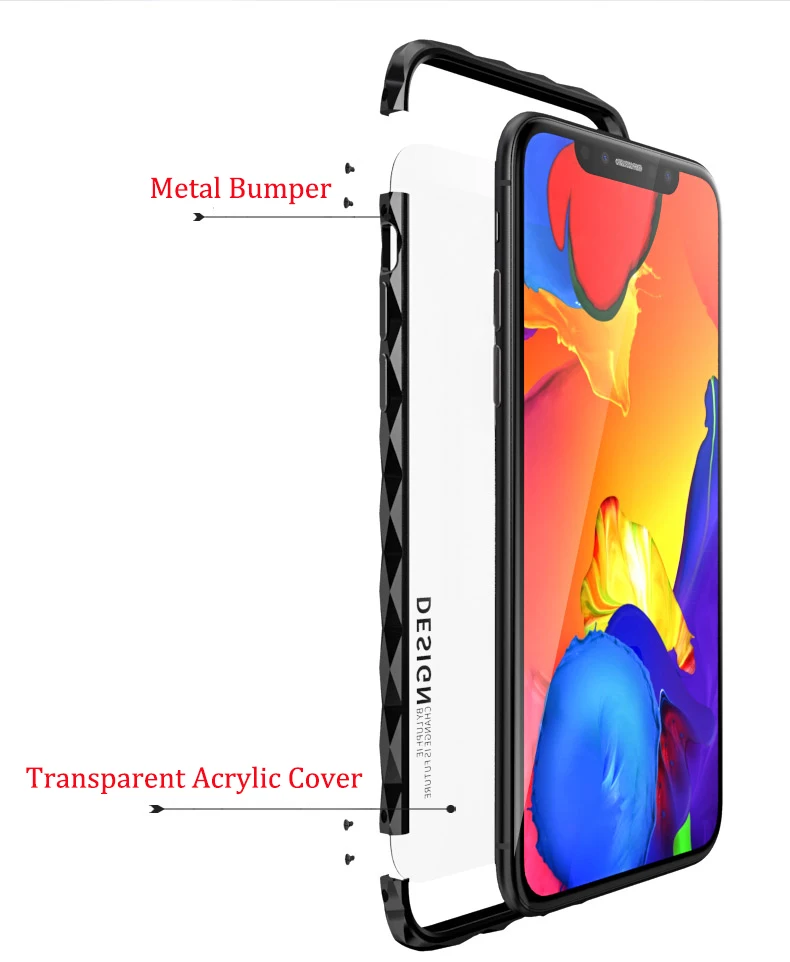 LUPHIE 2 в 1 чехол для Apple iPhone X чехол Роскошный Алюминиевый металлический бампер+ прозрачный акриловый чехол набор чехол для телефона s для iPhone X