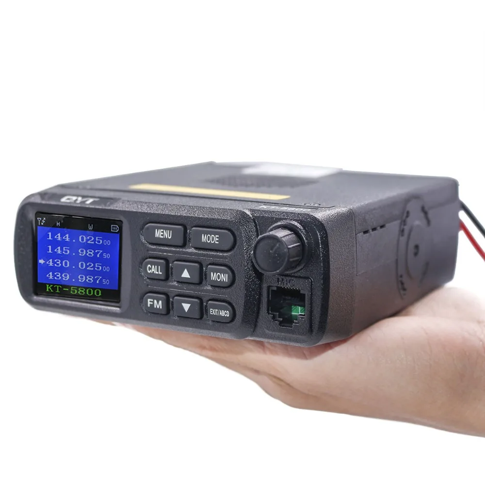QYT KT-5800 12/24V Dual Band Quad в режиме ожидания Цвет Экран 25W VHF UHF ANI с металлическим ремешком регулируемой длины DTMF QT5800 мини автомобиль Ham Радио Quad Band мобильный трансивер для грузовиков