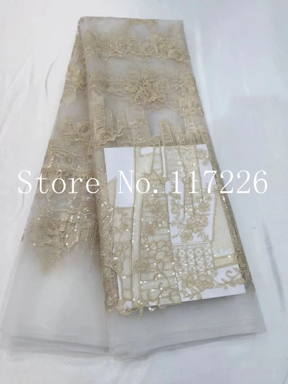 

Super African Lace Fabrics With Sequins JRB-17000 Embroidery Tulle Mesh Lace Fabric for Fashion Lady Dresses