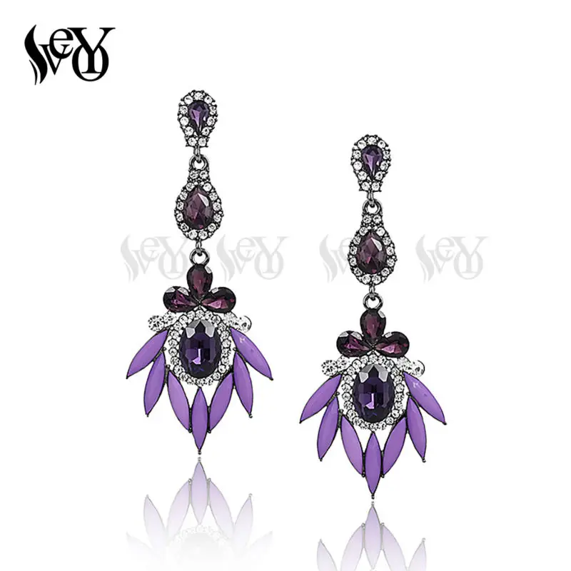 Женские акриловые серьги VEYO элегантные длинные со стразами | Украшения и