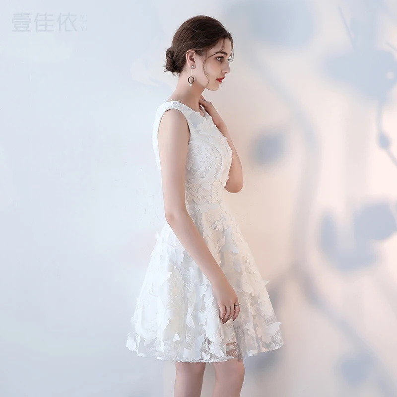 Женское коктейльное платье It's Bride белое короткое вечернее выше колена без