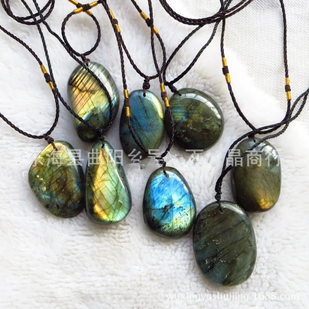 New irregular Natural crystal Labradorite pendant stone Moonstone Pendant sun Pendulum Divination spiritual meditation | Украшения и