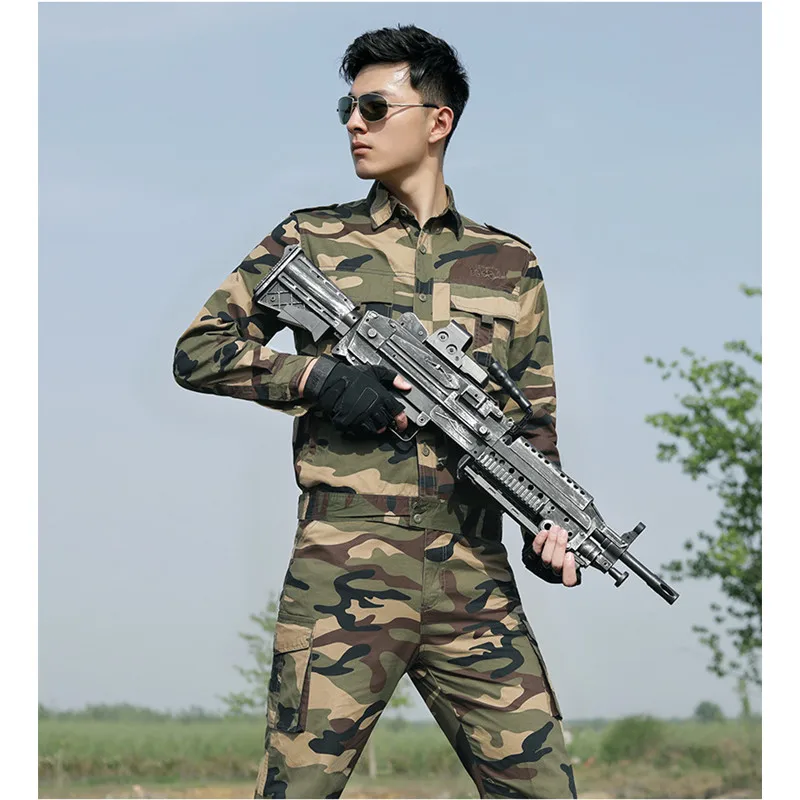 4XL Оптовая продажа весенние зеленые Военные рубашки брюки Мужская армейская